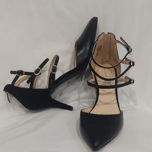 *WEEKEND SALE LIZ CLAIBORNE Hara Black Strappy Heels Women's Size 10